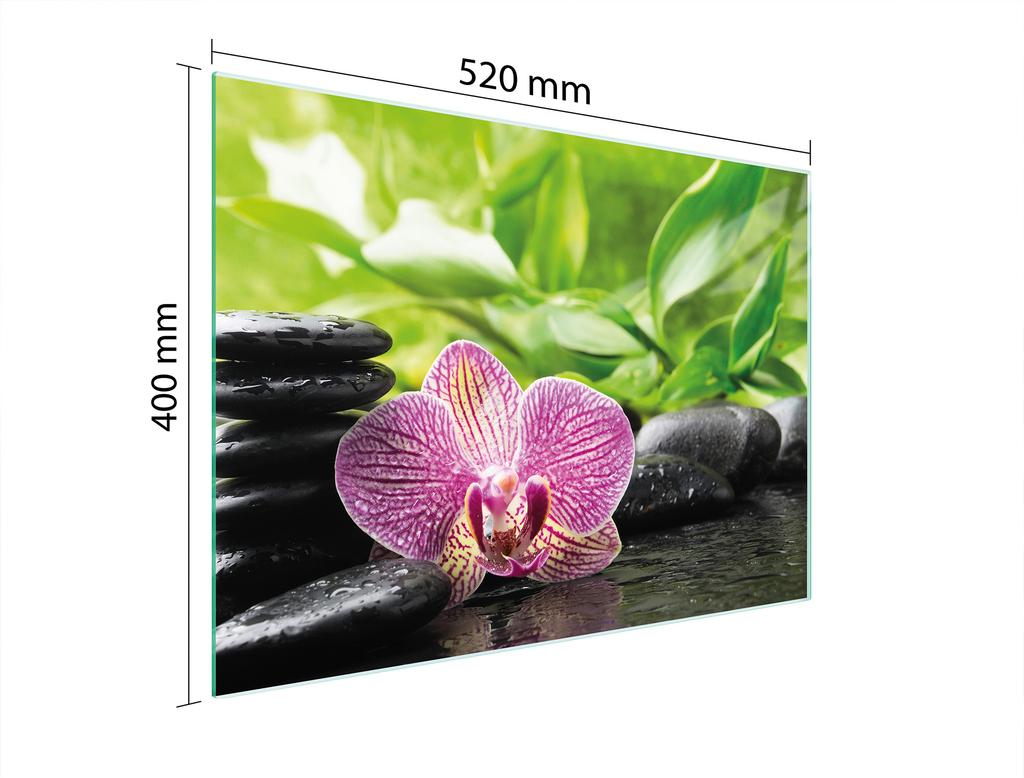 TAGLIERE IN VETRO 52x40 ORCHIDEA