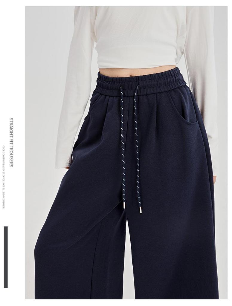 Women's Fleece-Lined Wide-Leg Drawstring Sweatpants - Autumn/Winter 2025 Collection