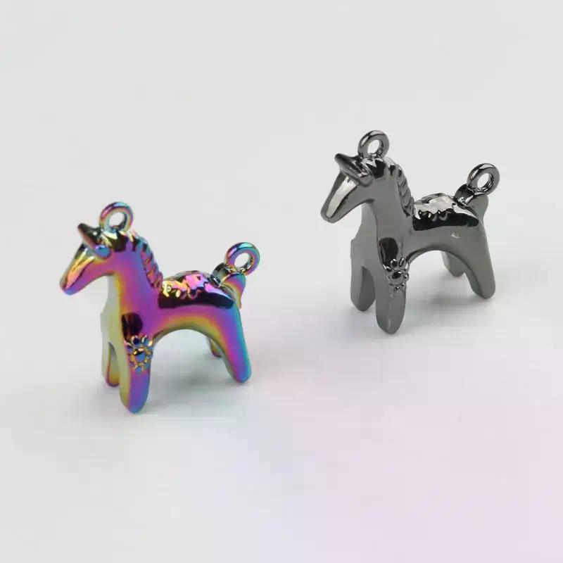 2Pcs Alloy Pony Pendant Animal Horse Charms DIY Necklace Bracelet Earrings Keychain Accessories Handmade Jewelry Making
