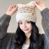 New Retro Fair Island Wind Jacquard Knitted Wool Hat Women's Winter Velvet Warm Cute Ear Cold Hat