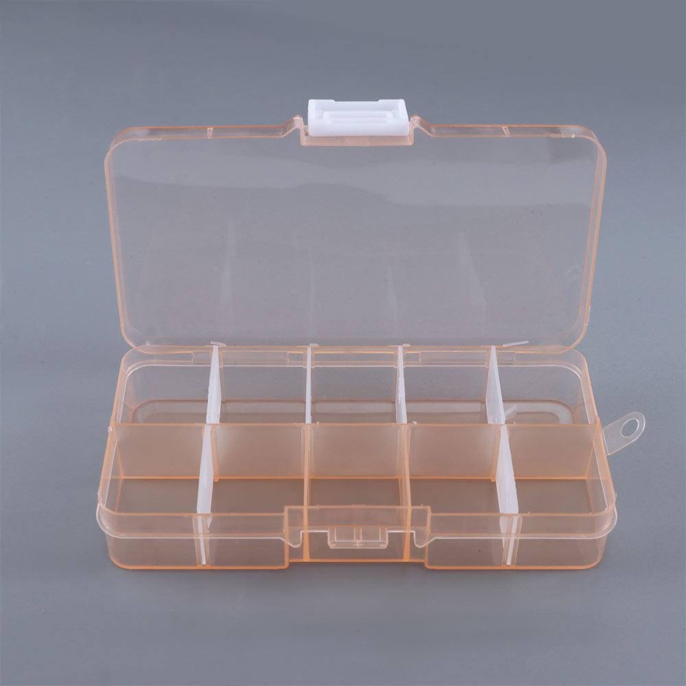 Storage Case Square Plastic Detachable Fishing Box Storage Box 10 Compartments Fishing Tackle Box