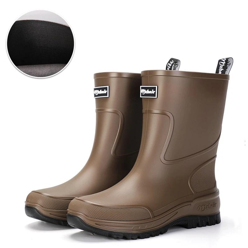 Vidurio blauzdos lietaus batai Vandeniui atsparūs PVC Guminiai Wellies Kvėpuojantis Tinklelio pamušalas Neslystantis padas Lauko Žvejybos Sodininkystės Darbo Lietaus batai