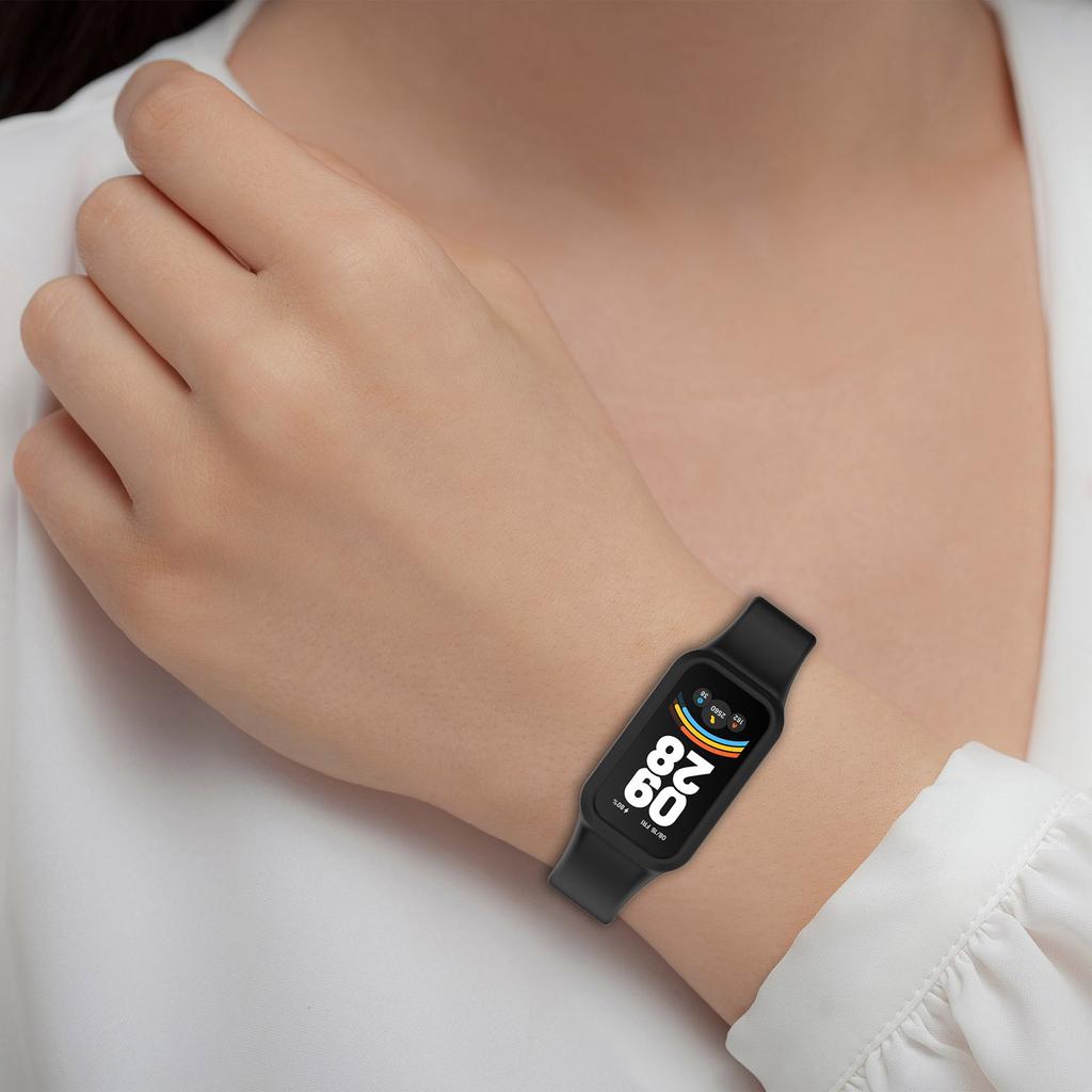 Flexible Silicone Bracelet Waterproof Sweatproof Antiscratch Belt For Xiaomi Smart Band 9 Active Wristband Waterproof