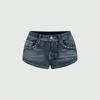 Low Rise Distressed Denim Shorts Female Jeans Womens Jeans Shorts Vintage Y2K Punk Style Embroidered Hot Pants