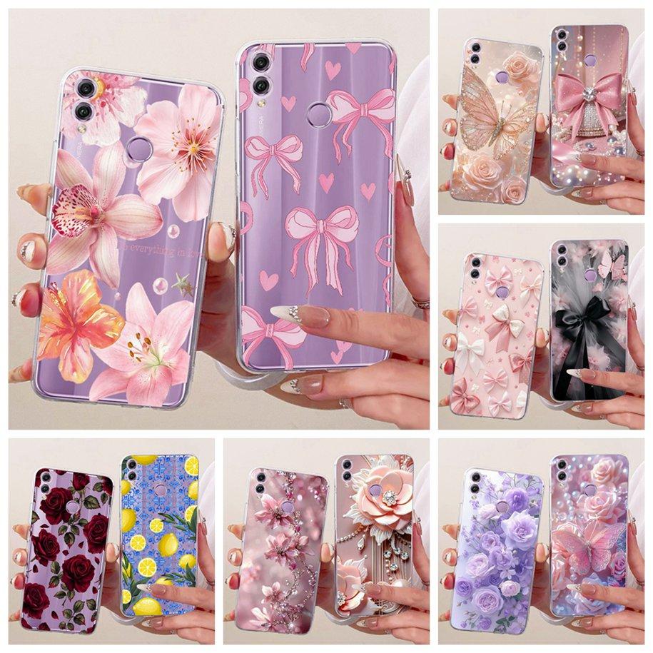 Custodia per Honor 8X JSN-L11 JSN-L21 JSN-L22 Popolare Fiore Fiocco Silicone Morbido Cover Protettiva Per Honor 8X Max Alloggiamento Honor8X
