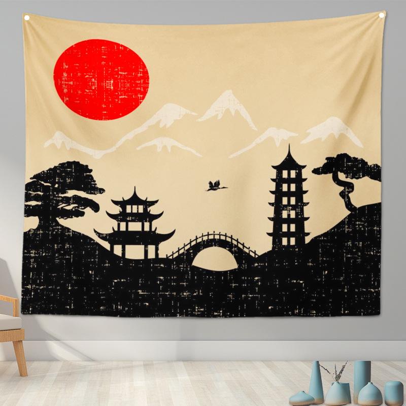 Home Decoration Japanese Ukiyo-e Tapestry Kanagawa Surf Hanging Cloth Wine Shop Japanese Tapestry Hanging Painting