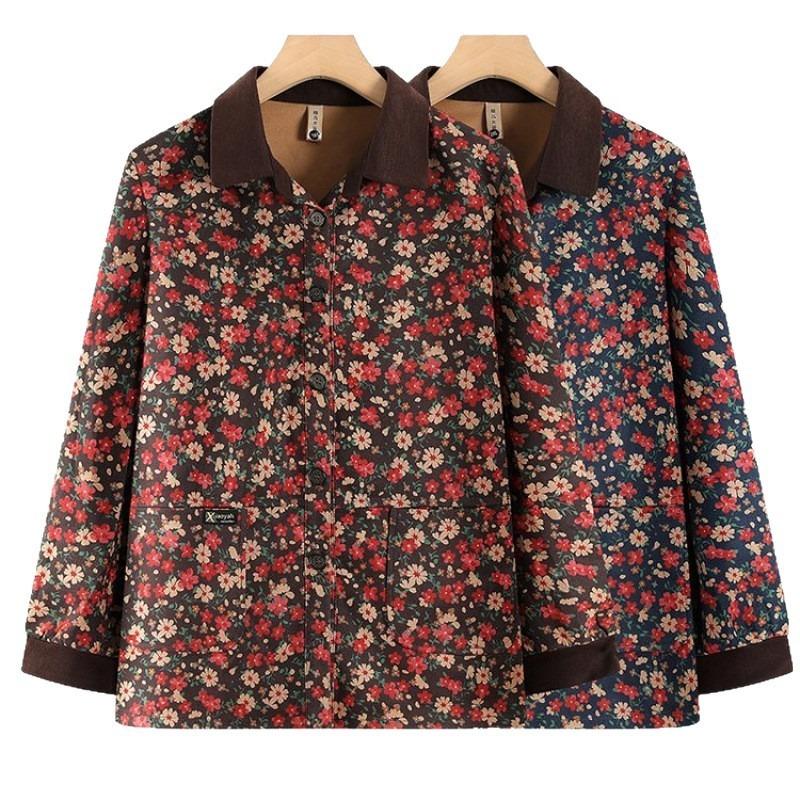 New thin shirt jacket autumn top casual floral cardigan