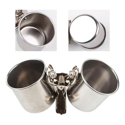 Parrot Food Dish Stainless Steel Food Water Bowls With Clip Parrot Food Water Bowls Feeders Water Cage Bowls Bird Feeding Double