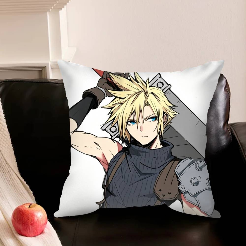 F-Final Fantasy C-Cloud S-Strife F-Ff7 Various Sizes Square Pillowcase For Car Home Bedchamber Decor