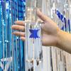 1/2/3Pcs Hanukkah Rain Curtain Background Shiny Metal Texture Three-Color Gradient Visual Effect Rain Curtain Holiday Decoration