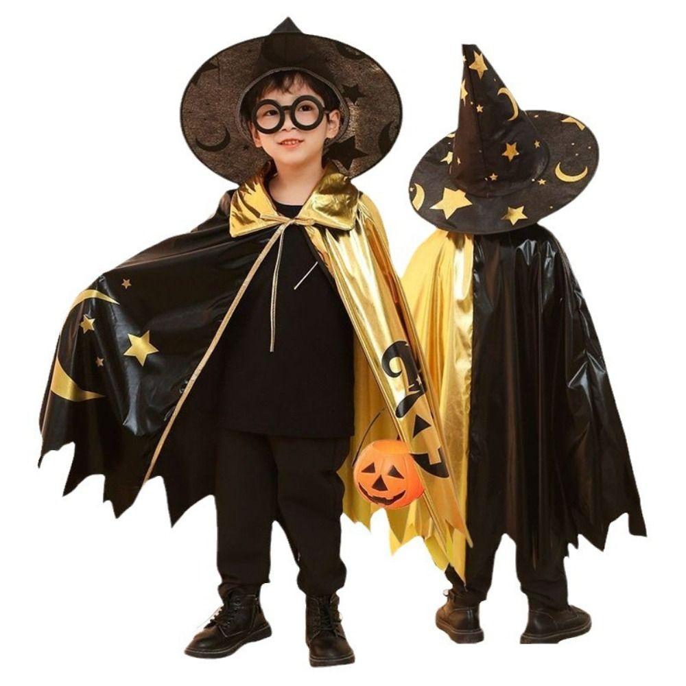Bright Color Childern Halloween Costumes Wizard Halloween Cosplay Cape Party Outfit