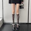 Japanese Lace Stockings Children Thin Mid-Calf Length SocksinsTrendy Hollow Heart Jacquard White Calf Socks Mesh Stockings Stude