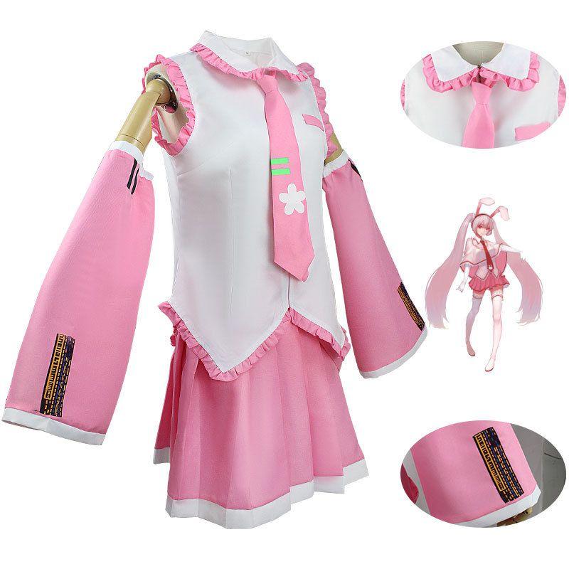 Høykvalitets Hatsune Miku Cosplay-kostyme for Comic Con og Halloween