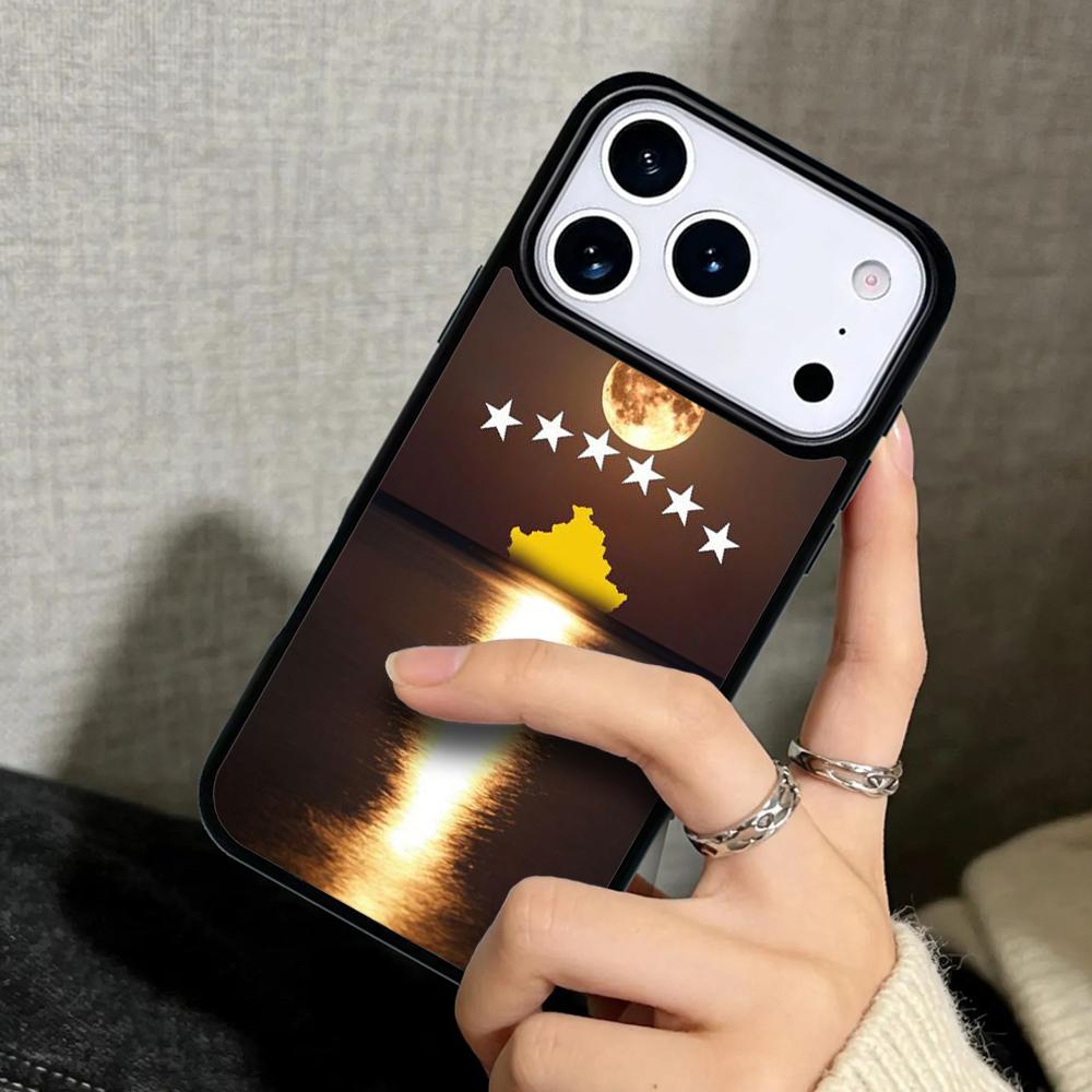 Capa Case for iPhone 17 Air 16 Pro Max 15 Plus 11 13 Mini 14 12 Back Phone Cover Kosovo Flag