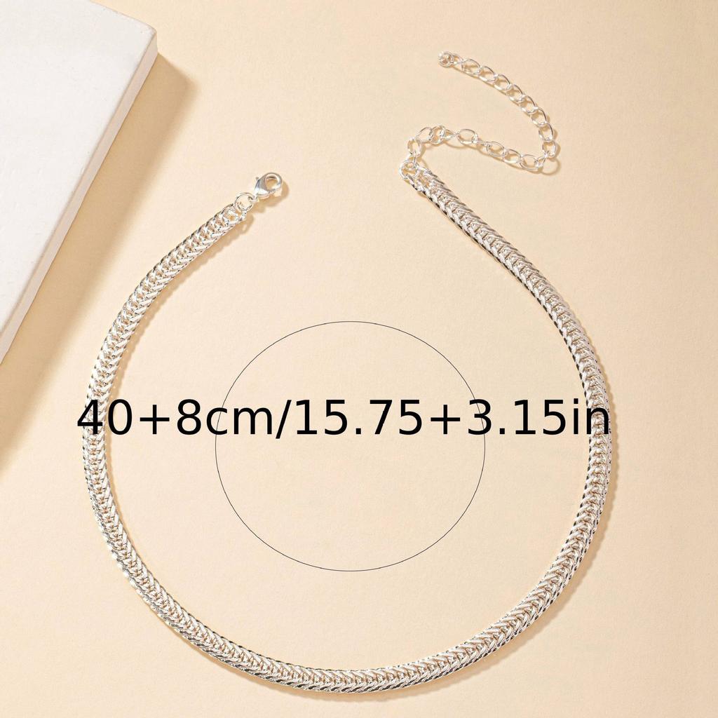 Silberne Einfache Kette Halskette Geeignet für Damen und Mädchen Party Kuchen Urlaub Vielseitig Neujahrsgeschenk Zubehör