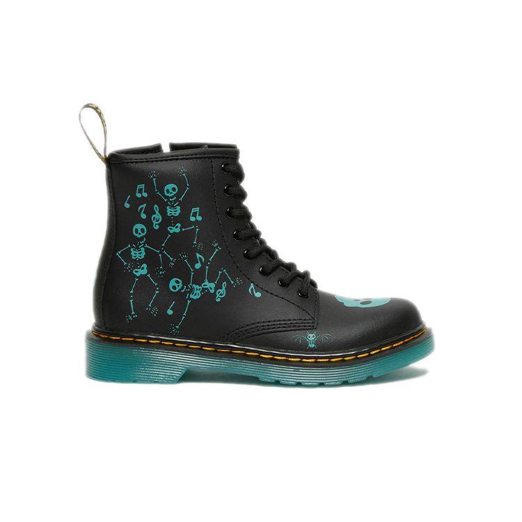 Dr. Martens 1460 Casual Skull Print Durable Boots Kids Boots Black Blue 27077001
