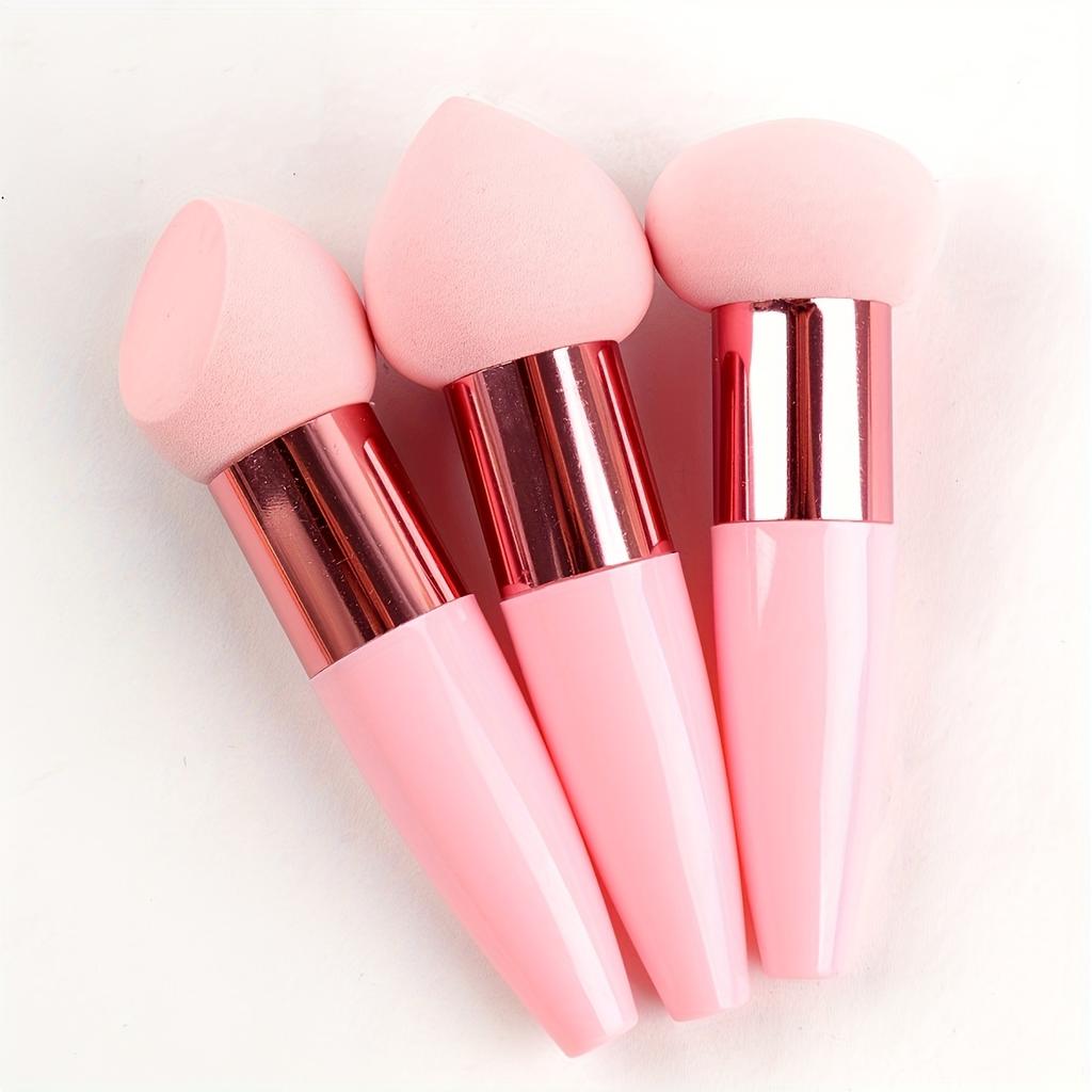 3pcs Makeup Sponge Set Soft Beauty Blenders with Ergonomic Handles for Application of Foundation, Blush, and Powder Products, Makeup Brushes