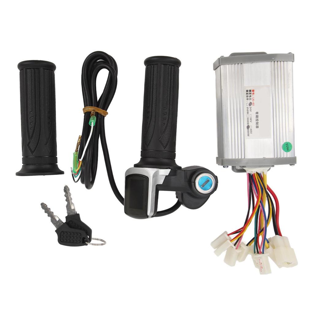 24V 800W Bike Controller With Square Screen Digital Display Throttle Grip Kit for Electric Tricycles