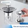 Silver Pop-up Basin Drain Stopper with Filter
