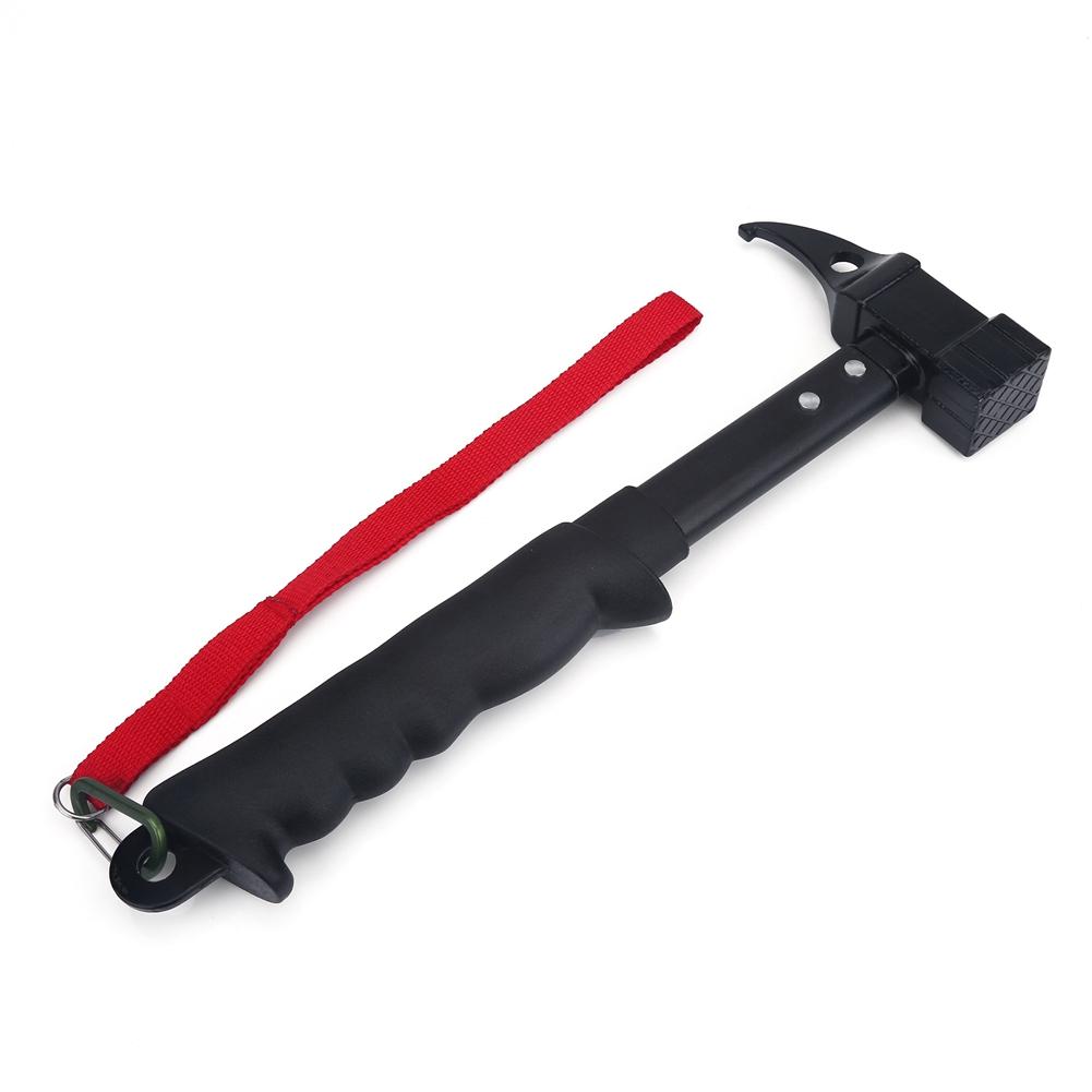 

Outdoor Framing Hammer High Strength Head Rubber Handle with Lanyard Nail Puller Camping