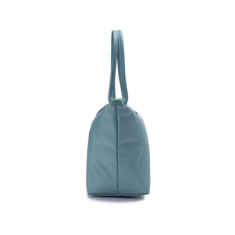 Longchamp Le Pliage Green Long Handle Zipper Button Recycled Canvas With Leather Trim Dumpling Tote Handbag Women Handbag Light-Blue 2605919P65