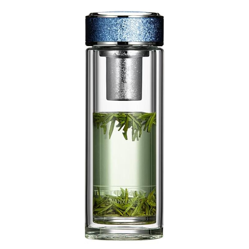WANXIANG Double-Layer Silver Ion Glass Tea Infuser Bottle