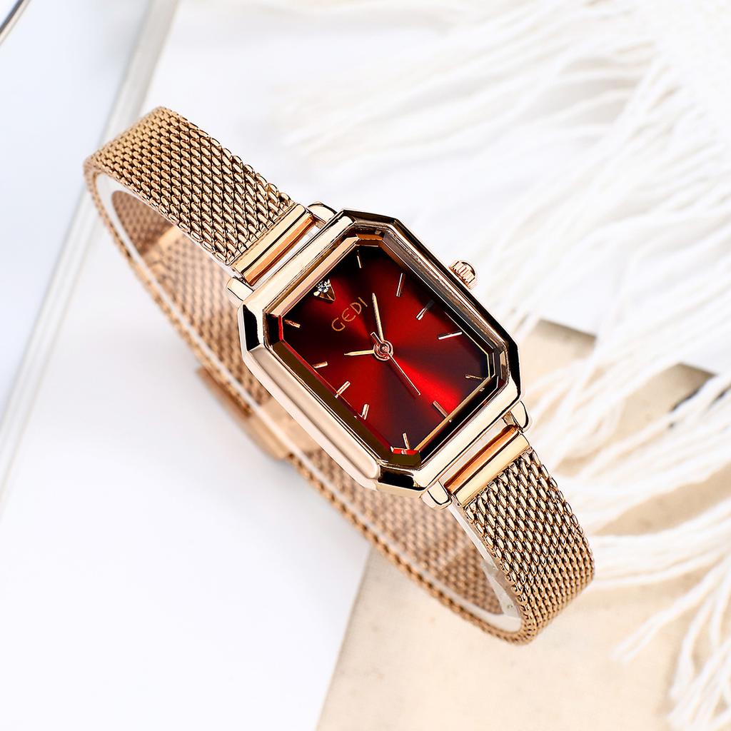 Simple And Versatile Casual Watch Women'S Square Retro Mesh Strap Watch Waterproof Quartz Women'S Watch