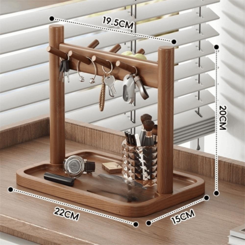 With Hooks Key Hanging Rack Retro Jewelry Dish New Wooden Key Holder Entrance Hall