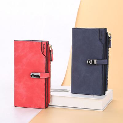 Damenmode, mattiert, lange Geldbörse, Pu-Leder, Clutch, Reißverschluss, Handytasche, Damen-Haspe, Multi-Karten-Geldbörse