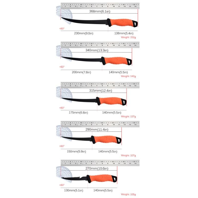Non-slip Fish Scale Scraper Stainless Steel Fish Fillet Cutting Knife Rubber Handle Multifunctional Fishing Knife Fishing Tool Fishing Gear