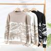 Hot Sale, Popular, New Casual Korean Velvet Semi-turtleneck Sweater In Autumn and Winter, Knitted Jacquard Sweater