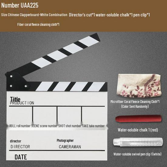 Film Clapperboard Prop: Movie Shooting Director's Slate Ornament