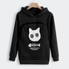 Sweatshirt für Katzenliebhaber, Kapuzenpullover mit Känguru- und Hundepfoten-Motiv, Kuschelbeutel, Sweatshirt mit Tierohren, Kapuzenpullover