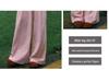 Petite Women's Blue Plaid High Waist Elastic Summer Pants - Yamamoto Drape Casual Straight Wide Leg 