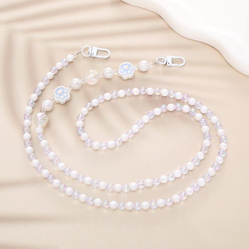 Yi Lian Handmade ABS Pearl Beaded Crossbody Bag & Phone Lanyard Strap