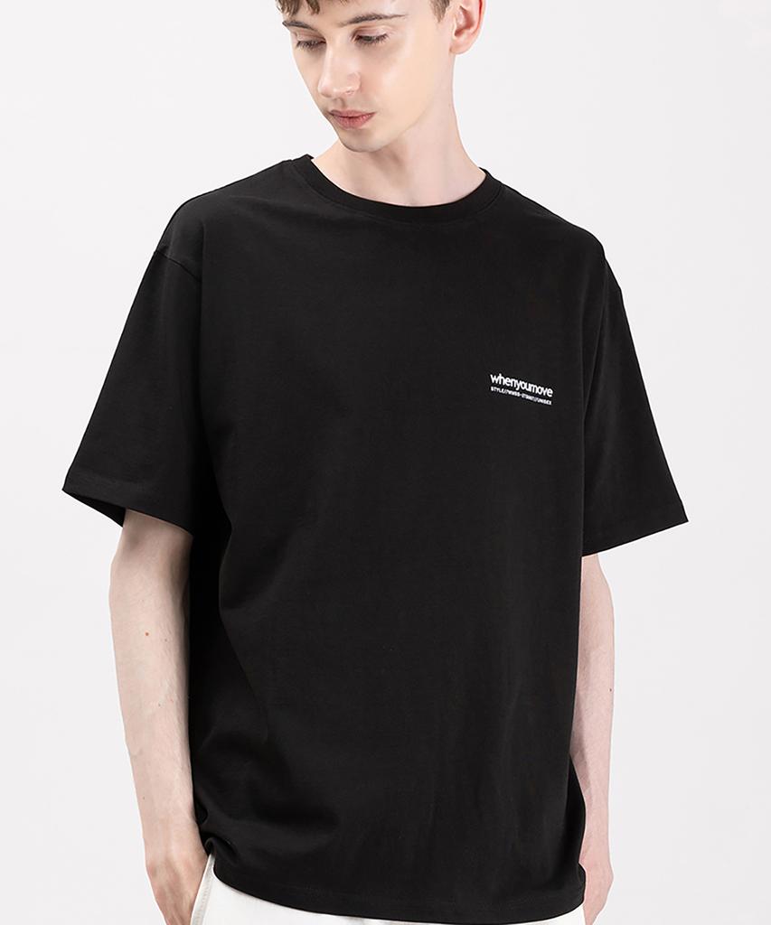 WHEN YOU MOVE Silket Cotton Basic Logo Short Sleeve T-Shirt (3 Colors)