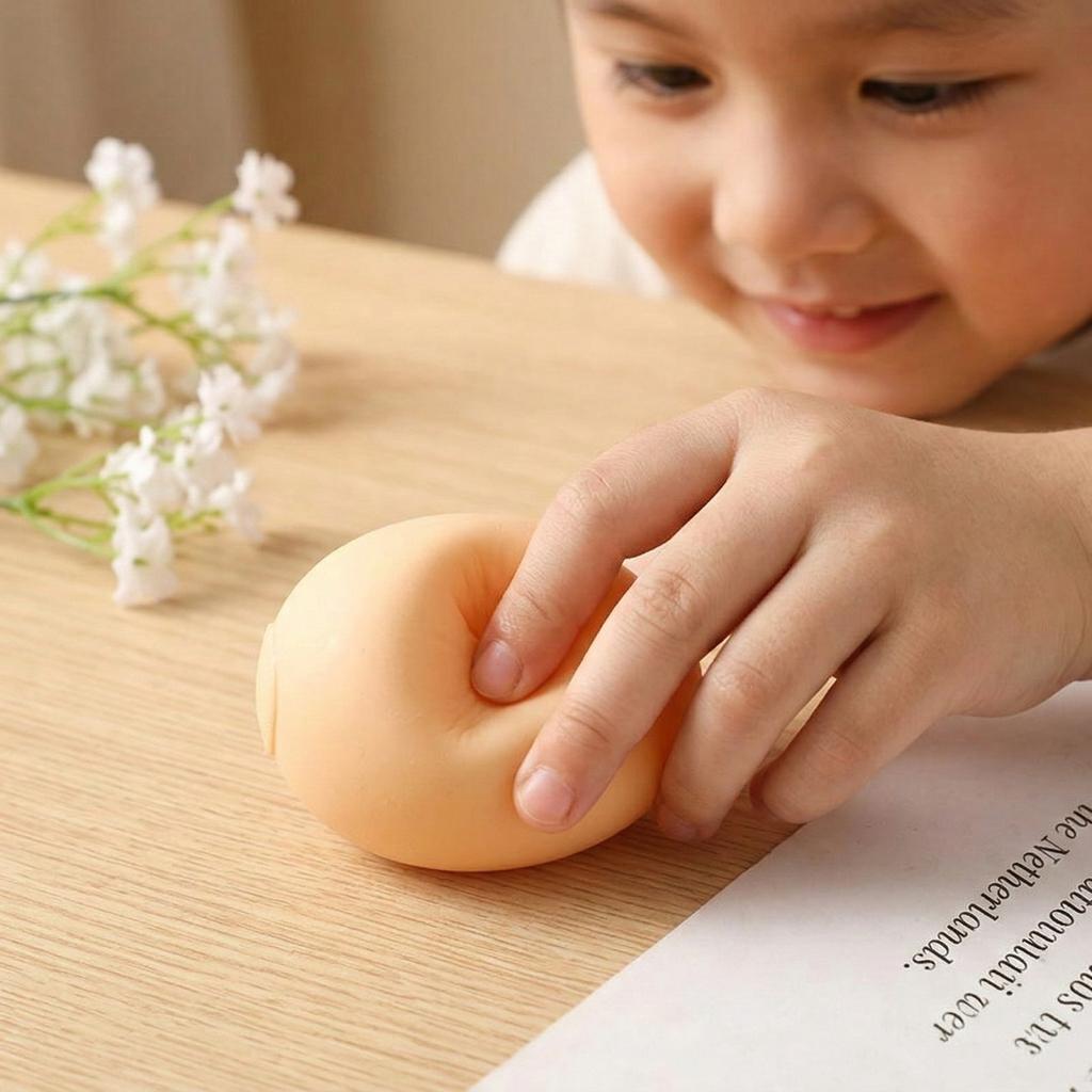 Simulation Egg Squeeze Toy Stress Relief Soft Rubber Material Realistic Egg Shape for Home Office School Play