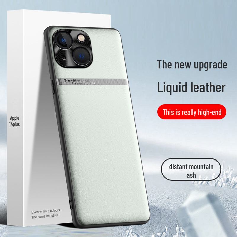 Apple 14plus Liquid Leather Phone Case: Anti-Fall & Anti-Fouling Protective Cover, One-Piece Design
