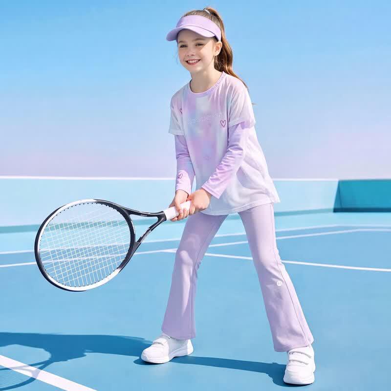 Moonkids Mädchen Sommer 2026 Schnelltrocknende Eis-Seide Langarm Sportbekleidung