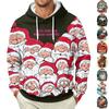 Herren Langarm Kapuzenpullover mit Weihnachtsdruck für legere Feiertagskleidung