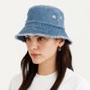 Washed Denim Denim Bucket Hat Large Brim Sun Protection Hat Personalized Basin Hat  Beach