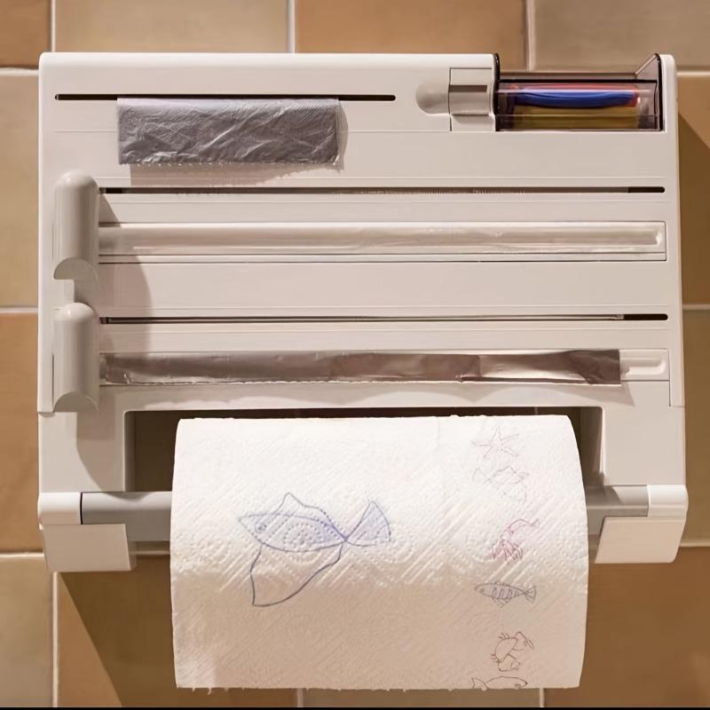 Multi-function Cling Film Cutter Wall Holder Tin Foil Paper Roll Authentic Wall Mounted Roll Dispenser For Tin Foil