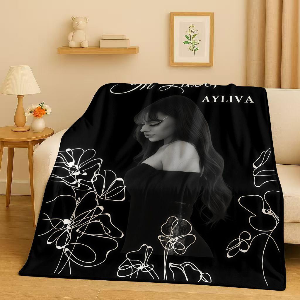 Fashion Pop Singer Ayliva Lieb Flannel Blanket,Ultra Soft Warm Plush Throw for Home Bedroom Bed Sofa Cover Kids Picnic Gift