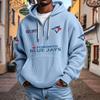 Mens Zip-Up Hoodie NFL Collection Streetwear Loose Fit Casual Sweatshirt Fall
