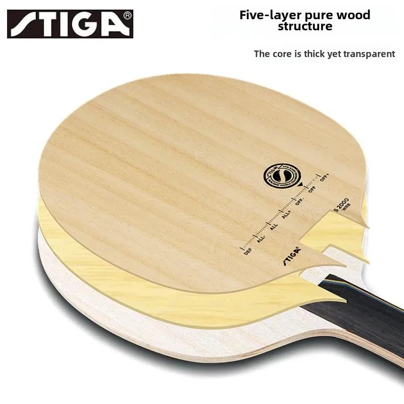 STIGA S3000 S2000 WRB Racket Professionale da Tennistavolo Legno Puro a Cinque Strati Pala Primaria da Tennistavolo