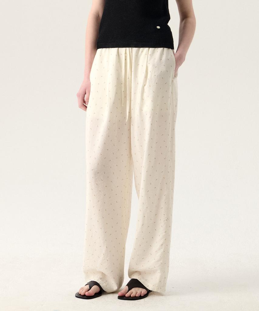 Tudument Flower String Pants White