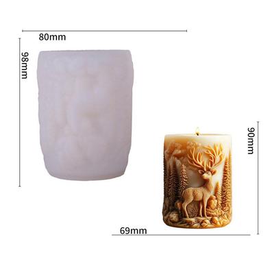 Aromatherapy Candle Silicone Mold DIY Creative Forest Deer 3D Candle Christmas Desktop Decoration Food Grade Easy To Demold