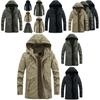 Luxuriously Faux Fur Lined Men's Parka Coat Hoodie Zipper Winter Jacket