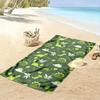 Cute Dinosaur and Leaves Pattern Design Beach towel quick-drying for travel outdoor sports jogging beach and swimming