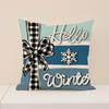 Christmas Pillow Linen Print Set Pillow Case Living Room Versatile Sofa Cushion Linen Breathable Cushion